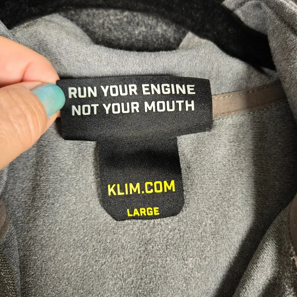 Klim Jacket Masc Large Grey Lightweight Easy Care Motor Biking Hiking Active